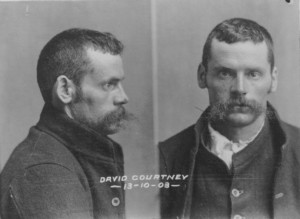 Dave Courtney with the beginnings of his moustaches in 1903 mugshots. From GD63-1-3, TAHO.