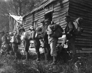 A Fred Smithies shot showing the rest of the old Windermere Hut, taken during an Overland Track tramp. Courtesy of Margaret Carrington.