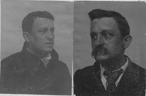 Joshua Anson's 1877 and 1896 mug shots, from GD128-1-2, Tasmanian Archive and Heritage Office (TAHO).